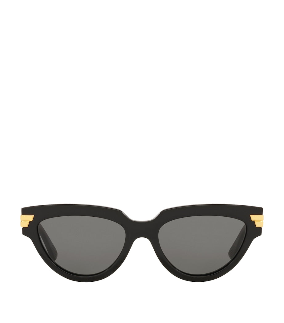 Bottega Veneta Black Round Sunglasses