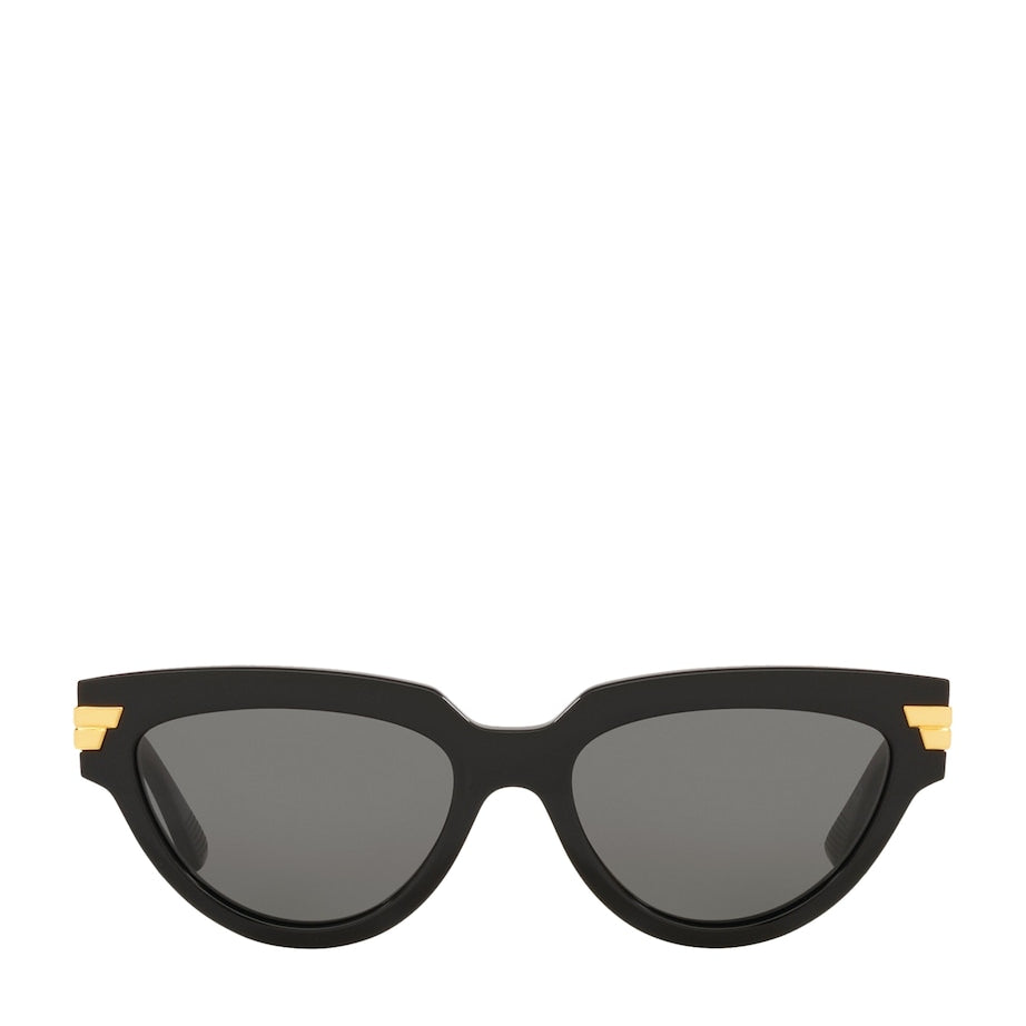 Bottega Veneta Black Round Sunglasses