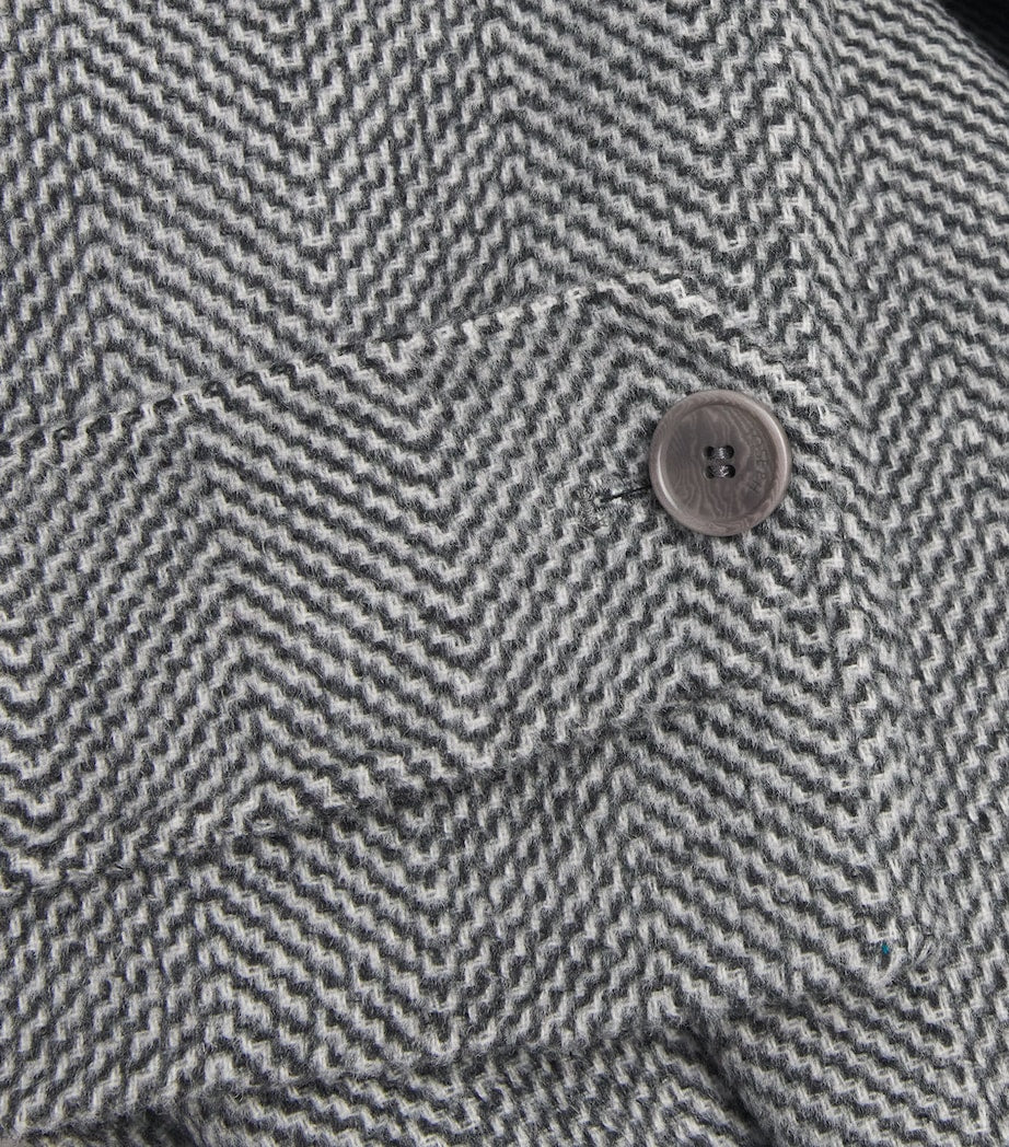 Joseph Multi Virgin Wool Herringbone Navarre Linear Coat