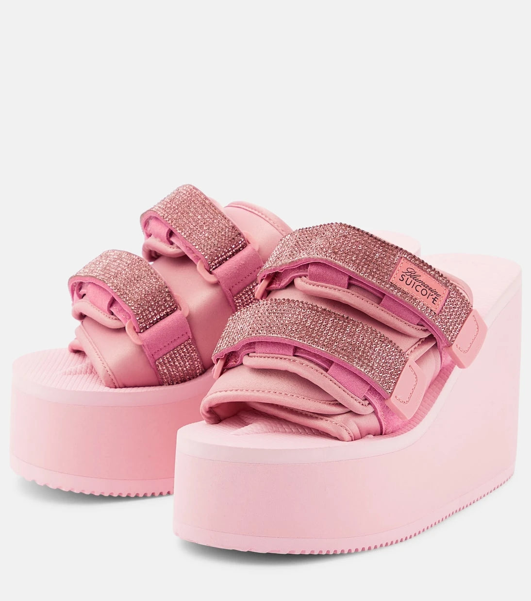 Blumarine - X Suicoke Moto embellished platform slides