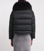 Yves Salomon Black Waterproof Fur-Trim Down Jacket