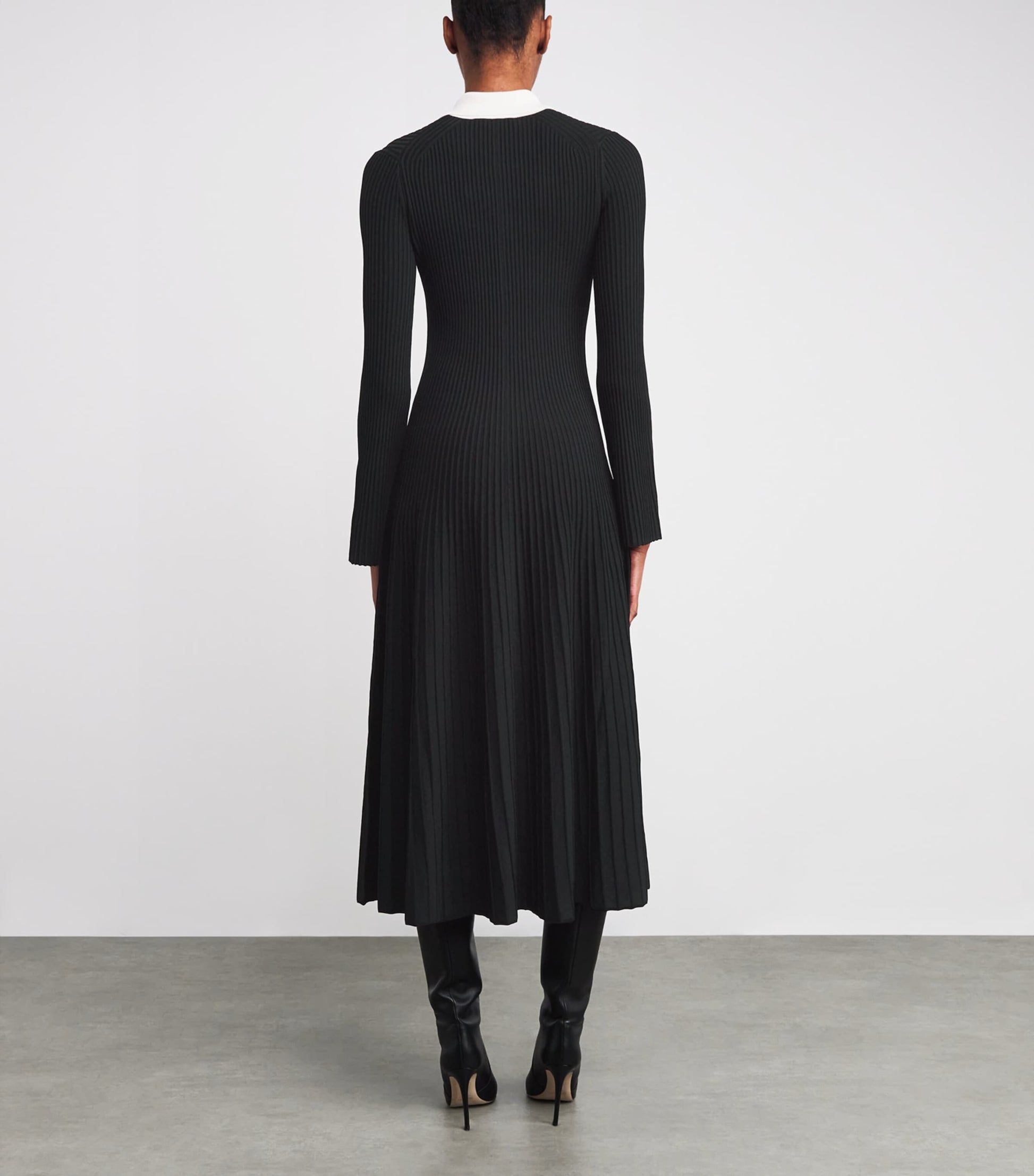 Simkhai Black Ribbed Phillipa Midi Dress