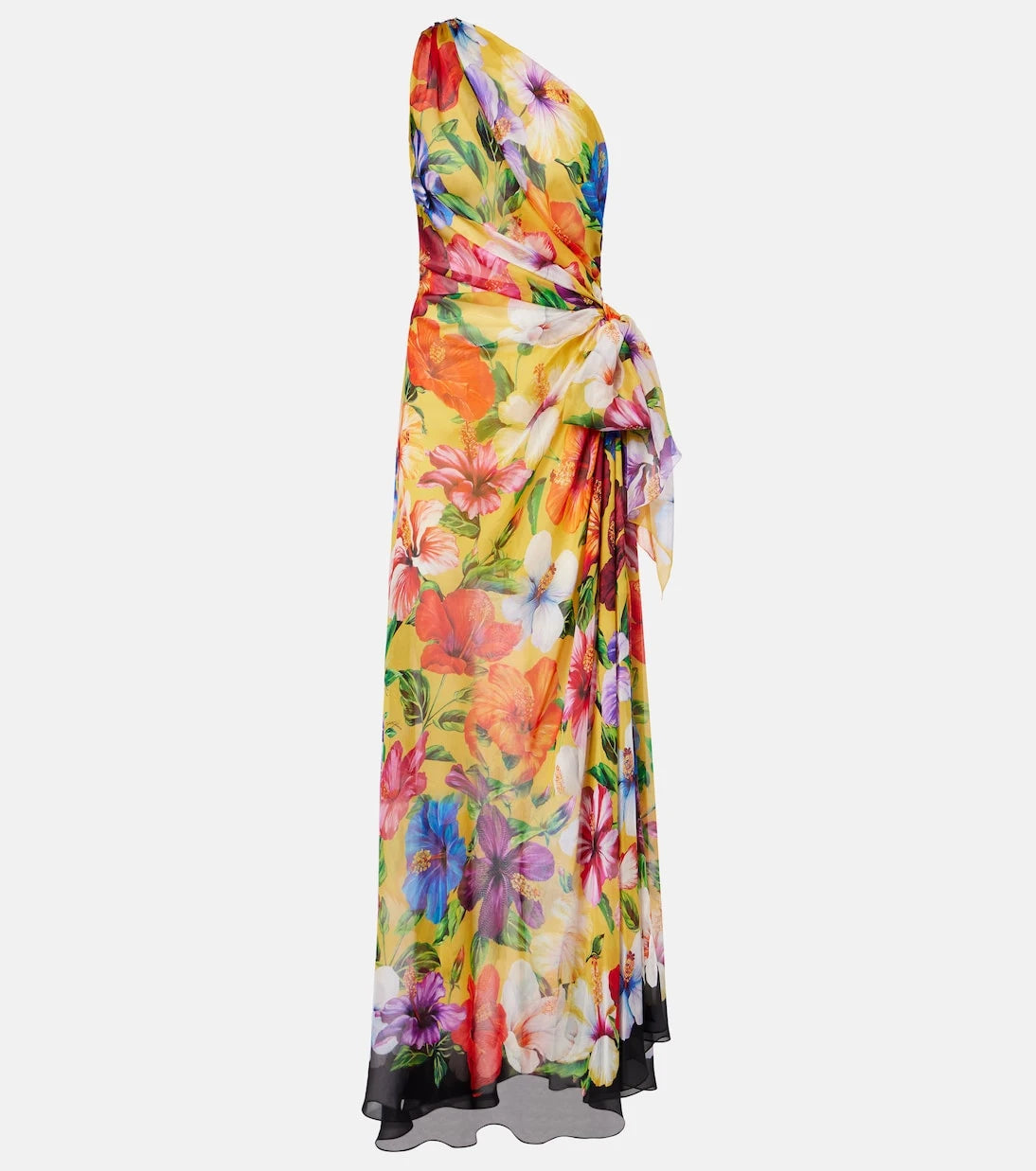 Dolce&Gabbana - Floral one-shoulder silk gown