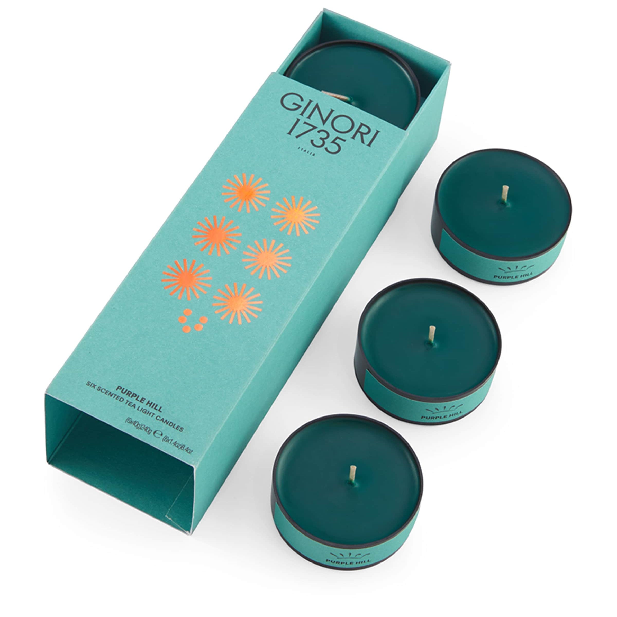 Set of 6 Purple Hill Tealight Candles