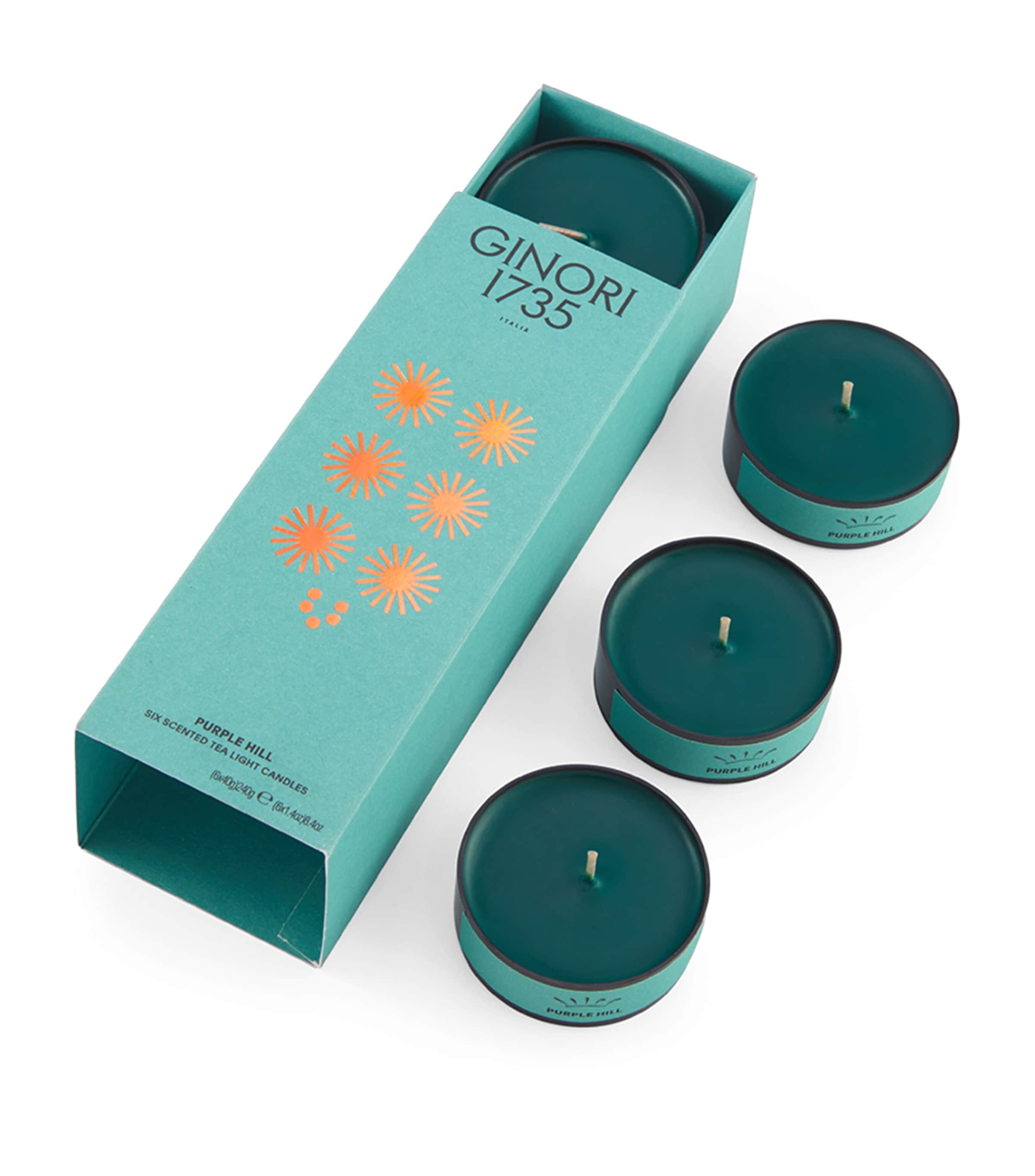 Set of 6 Purple Hill Tealight Candles