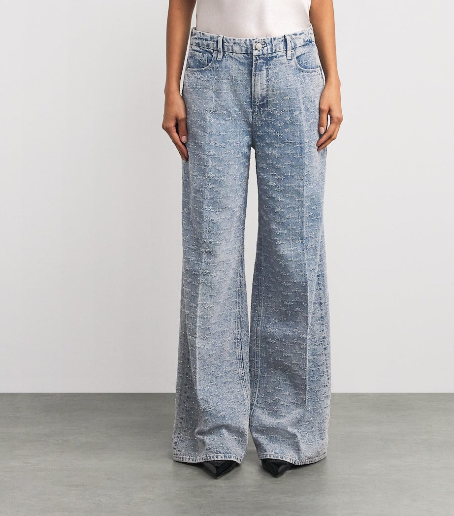 Good American Blue Good Skate Wide-Leg Jeans