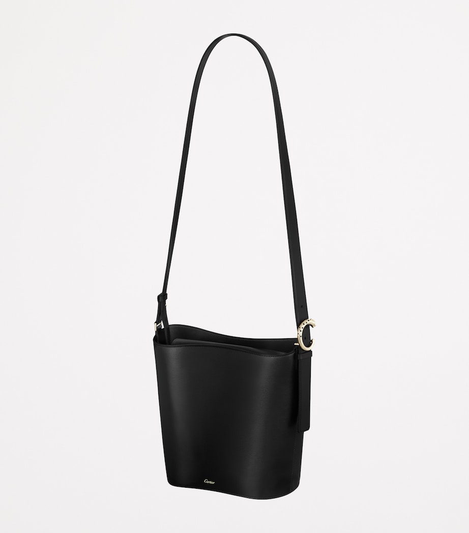 Cartier Black Small Leather Panthère C de Cartier Bucket Bag