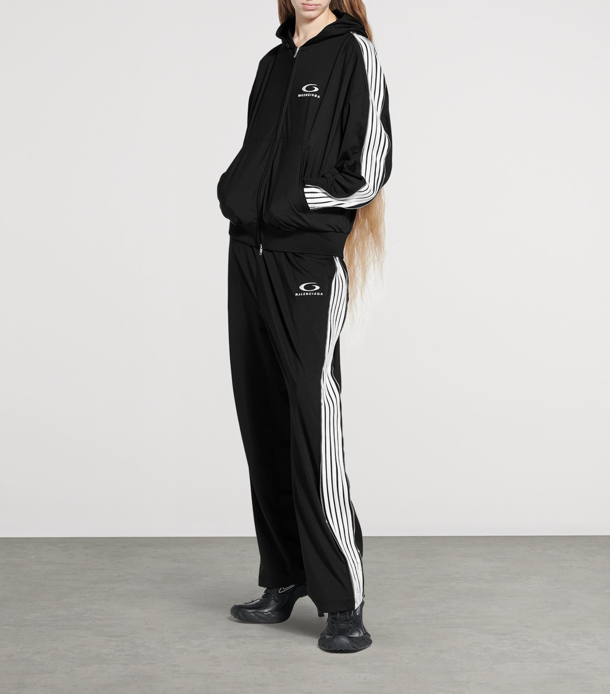 Balenciaga Black Zipped Zip-Up Hoodie