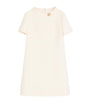 Valentino Ivory Wool-Silk Embellished Mini Dress