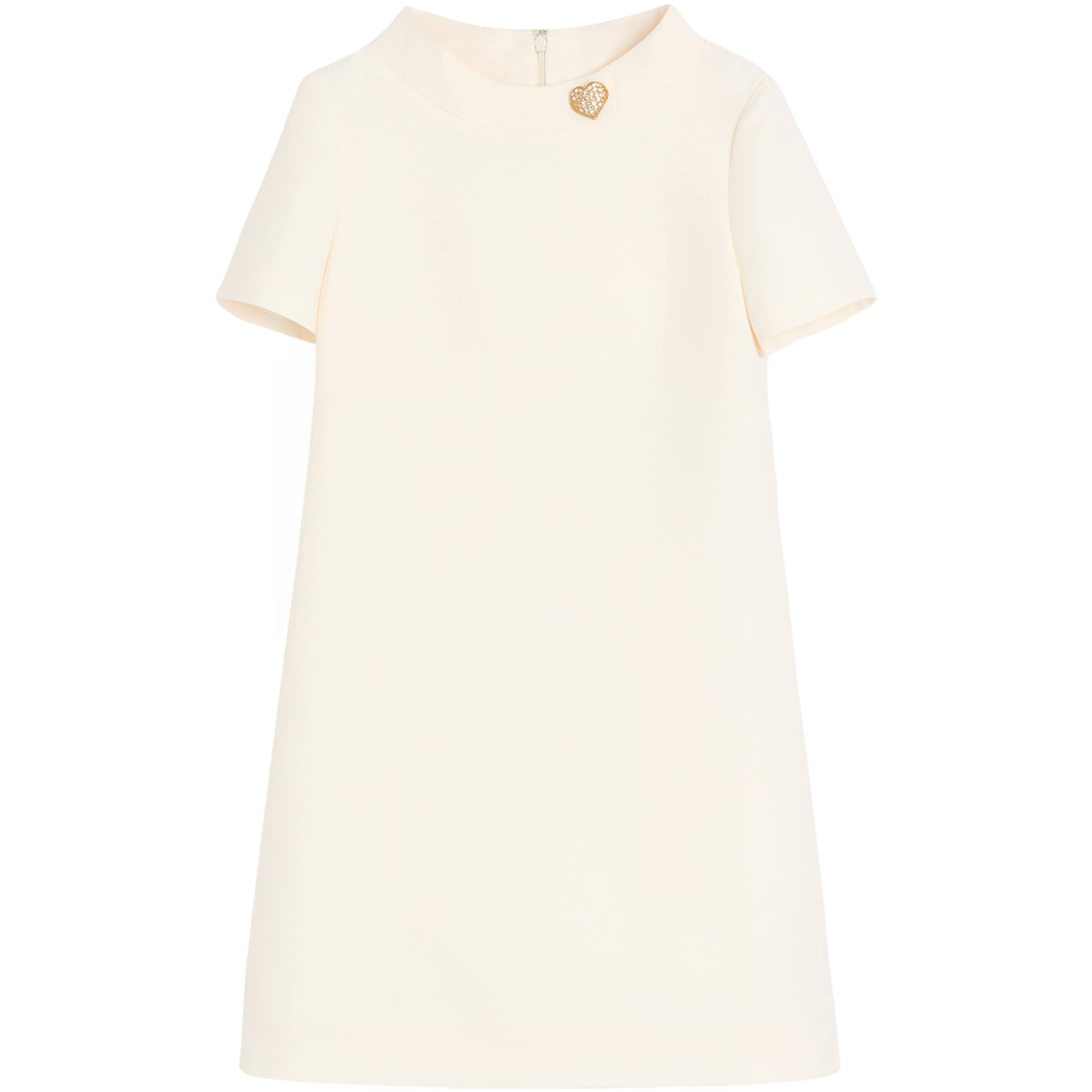 Valentino Ivory Wool-Silk Embellished Mini Dress