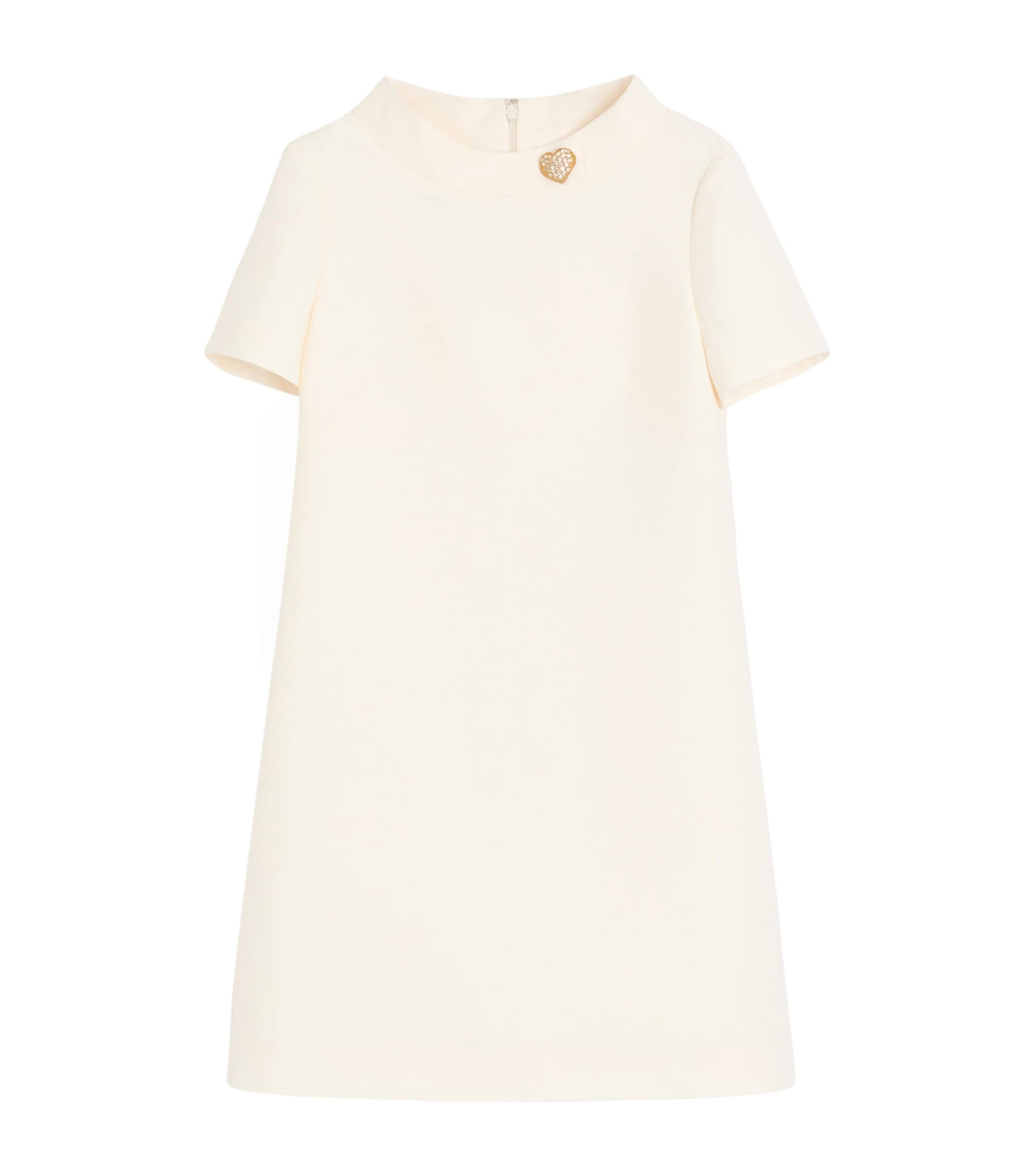 Valentino Ivory Wool-Silk Embellished Mini Dress