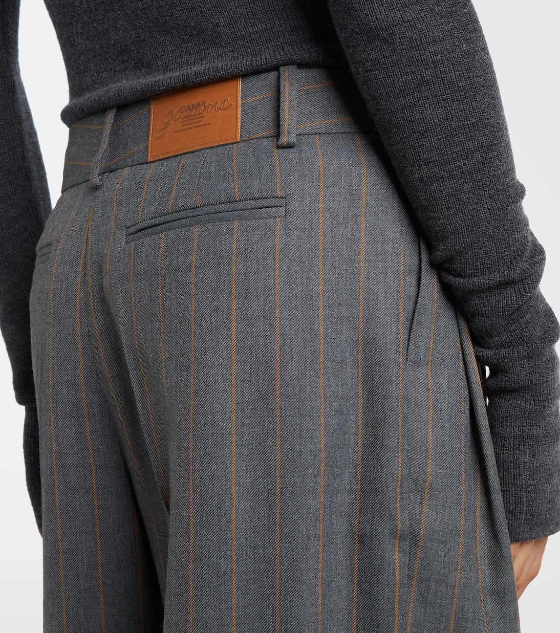 Ganni - Pinstripe wide-leg pants