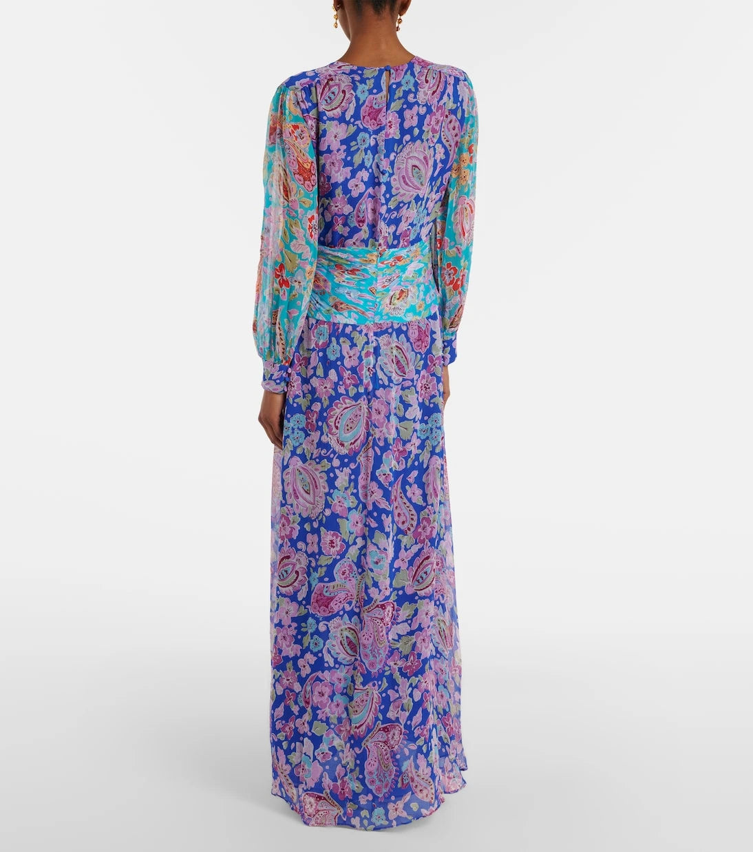 Rixo - Meera floral gathered chiffon maxi dress