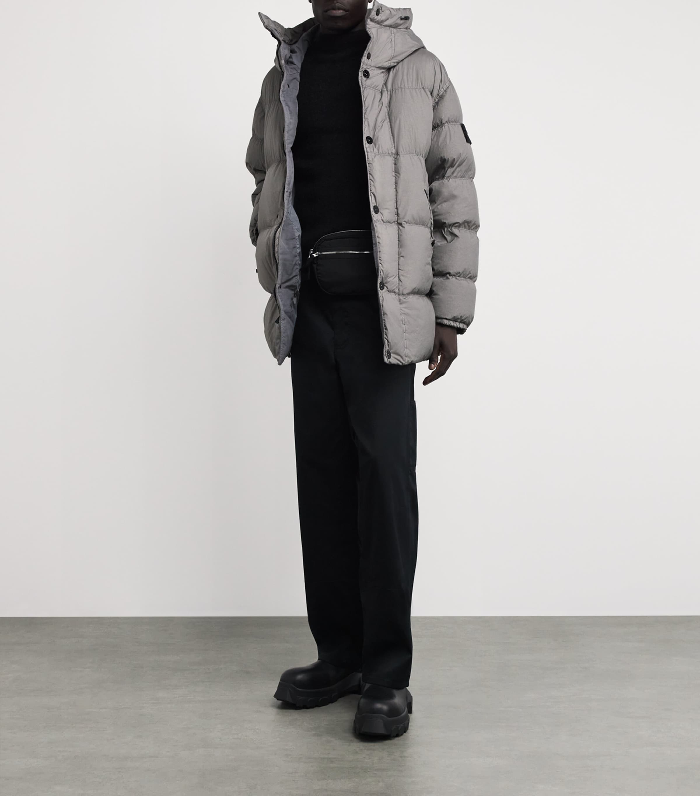 Grey Nylon Crinkle Reps Down Parka