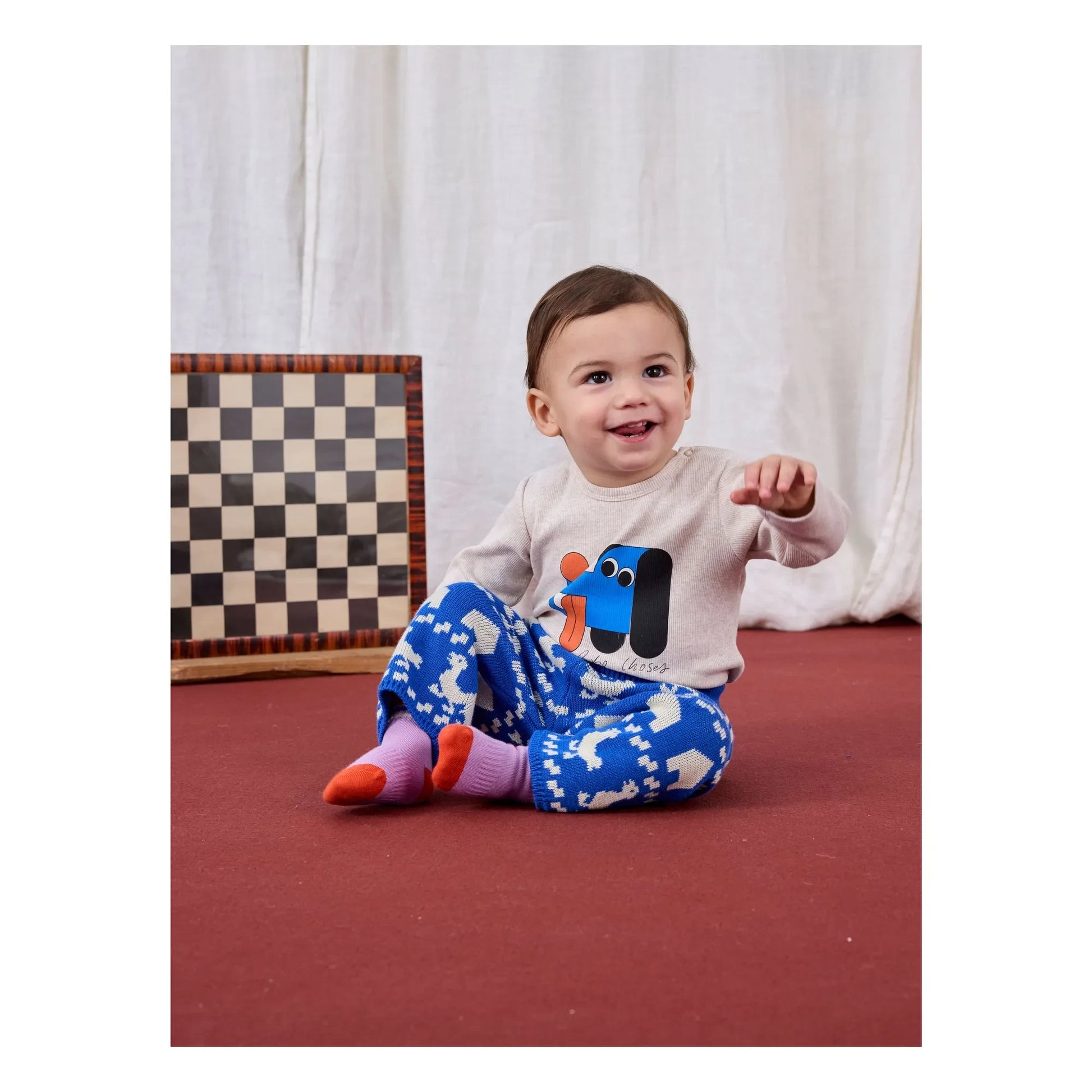 Bobo Choses - Organic Cotton Mesh Farm Trousers | Blue