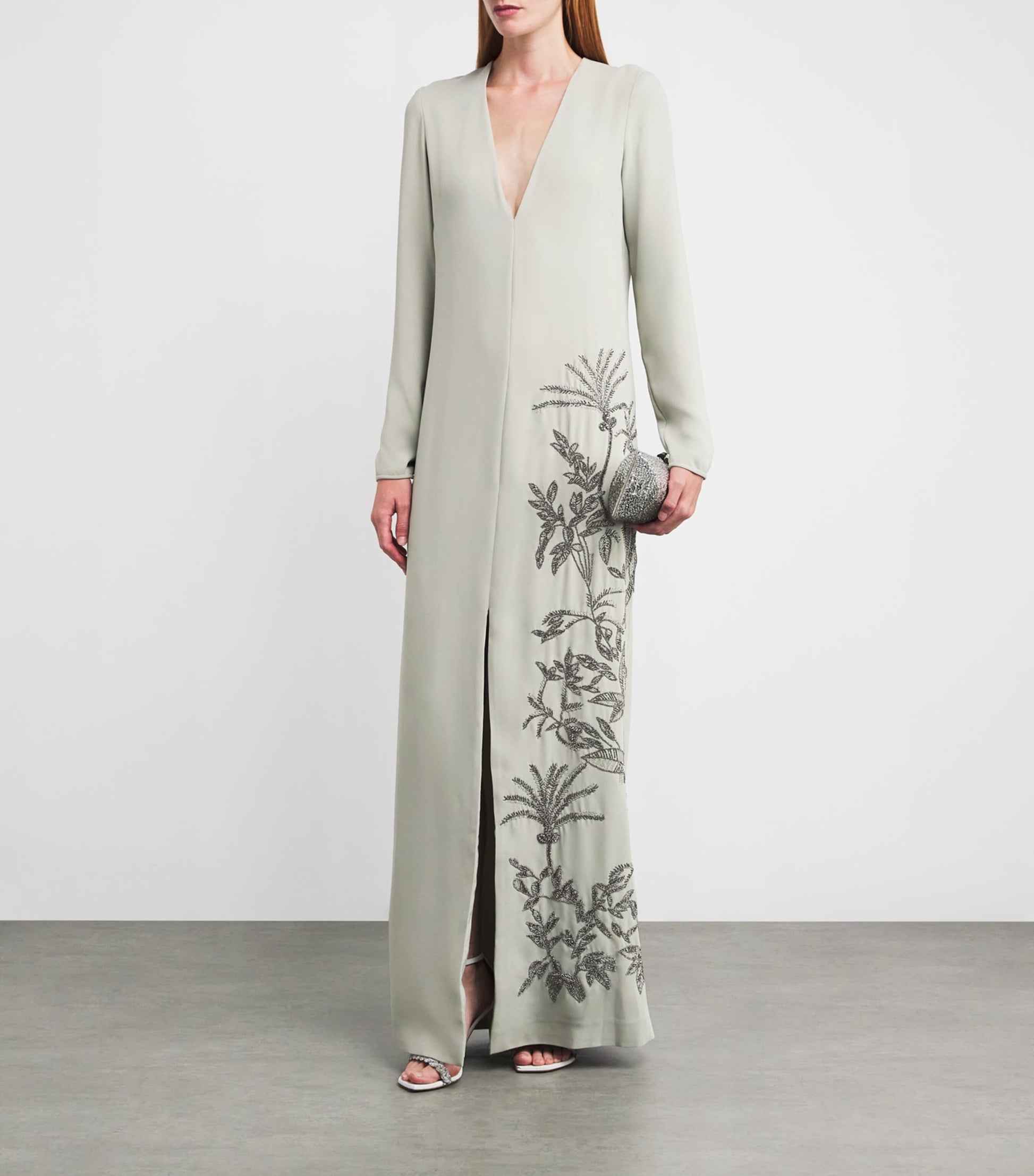 Crepe Vita Column Maxi Dress DUSTY MINT