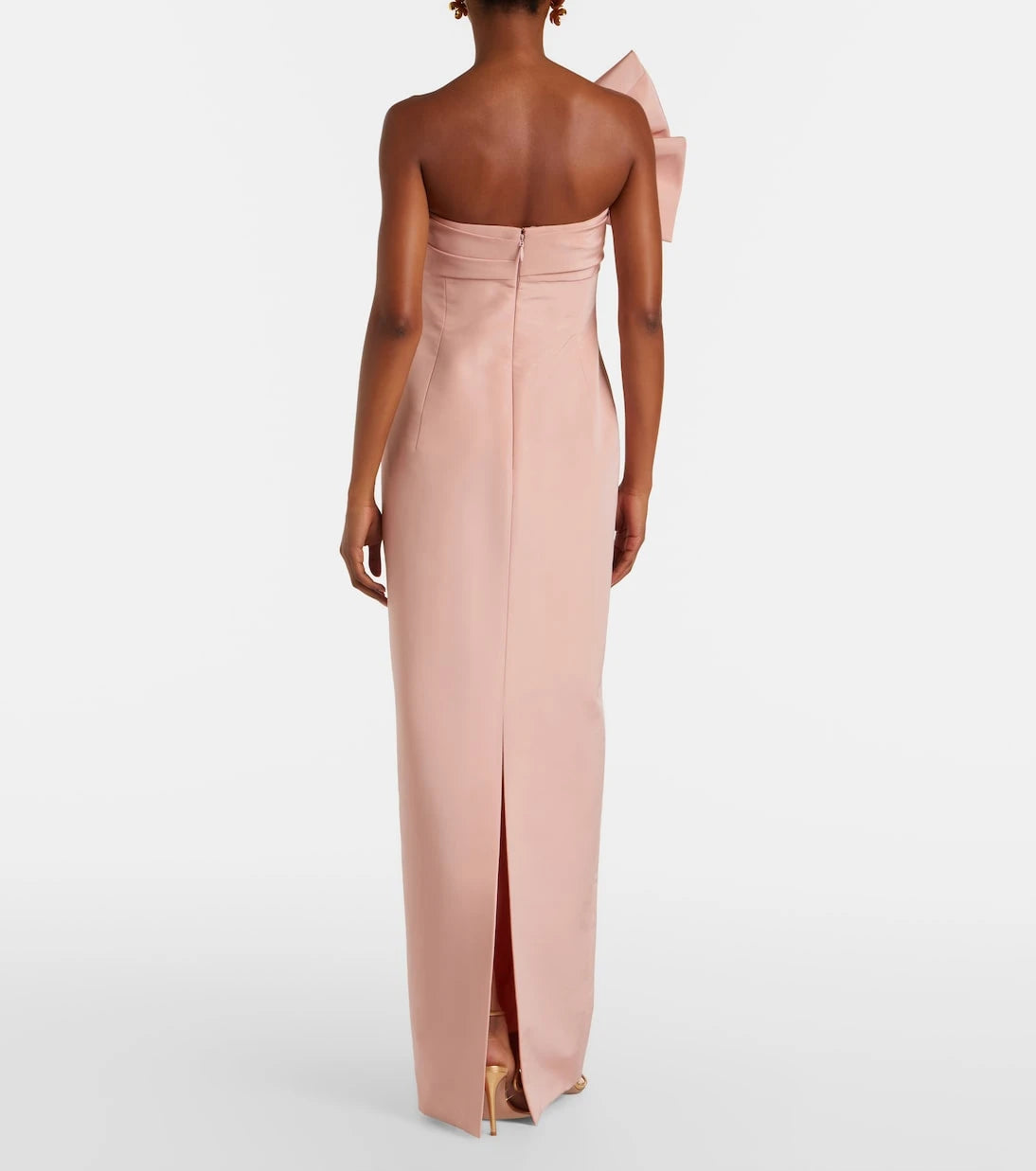 Oscar de la Renta - Bow-detail draped silk faille gown