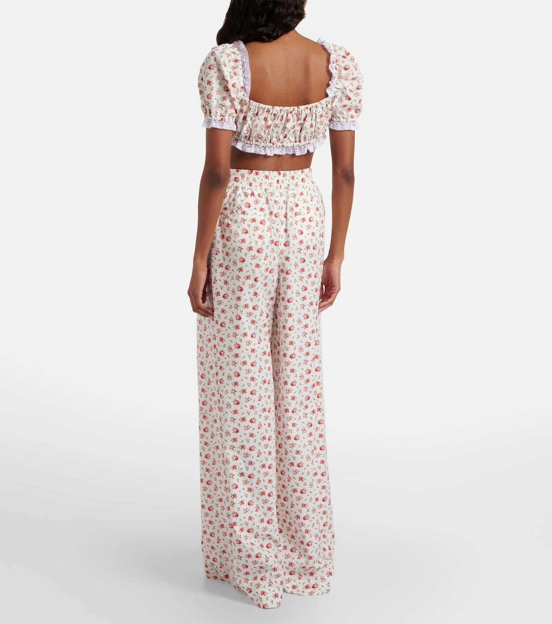 Dolce&Gabbana - Floral cotton-blend poplin wide-leg pants