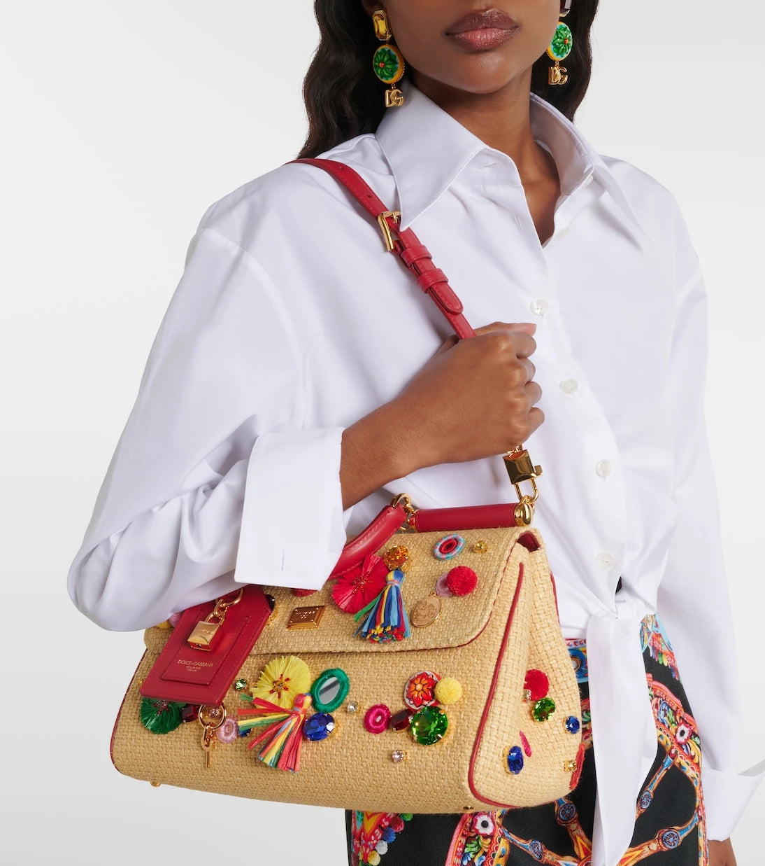 Dolce&Gabbana - Sicily Medium embellished top-handle bag