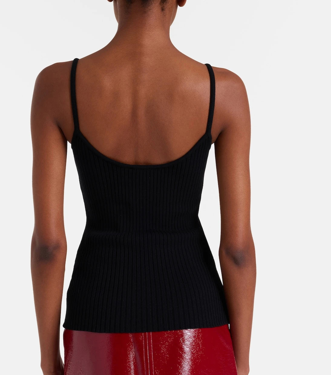 Courrèges - Logo ribbed-knit tank top
