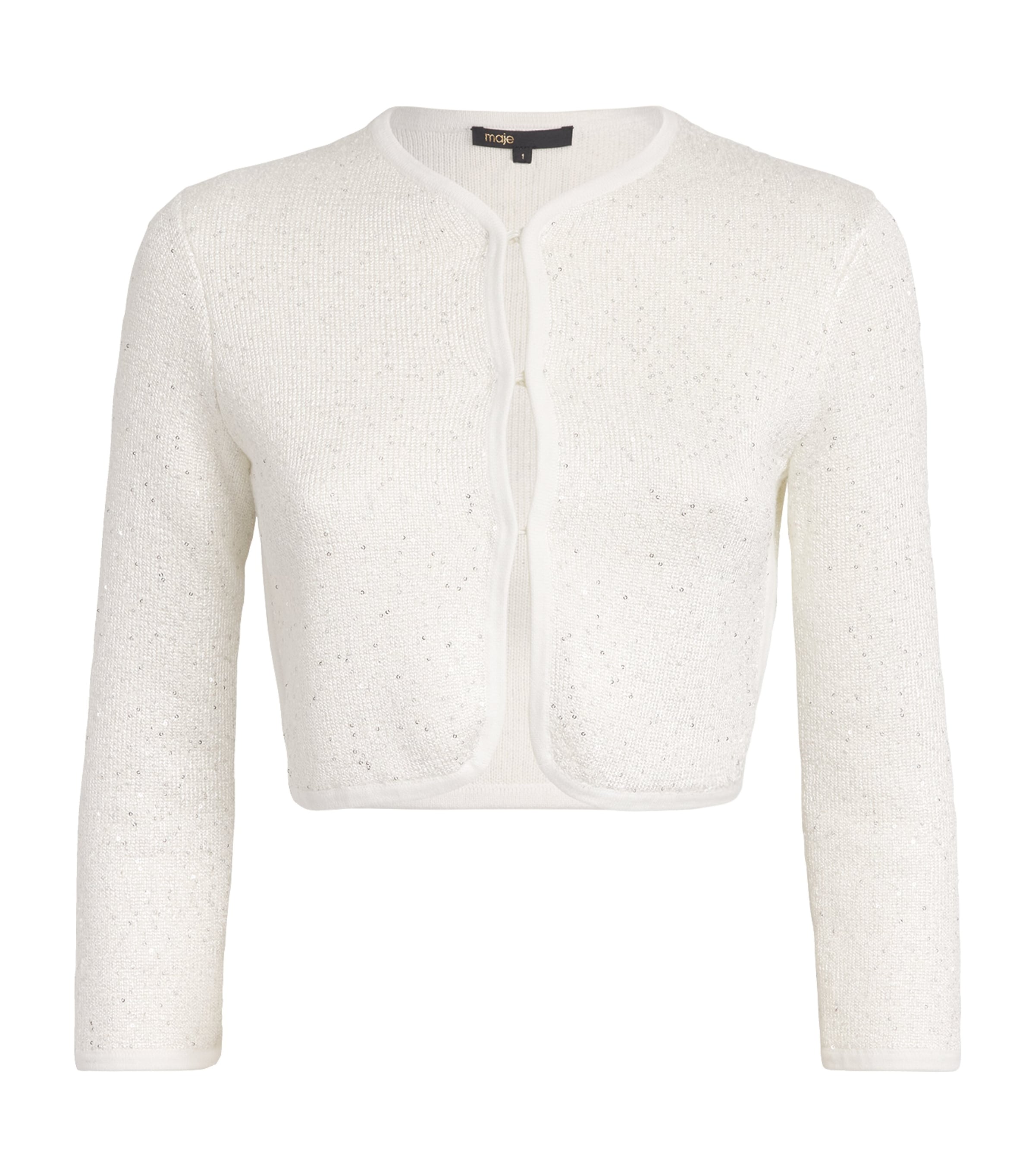 White Knitted Sequinned Cardigan