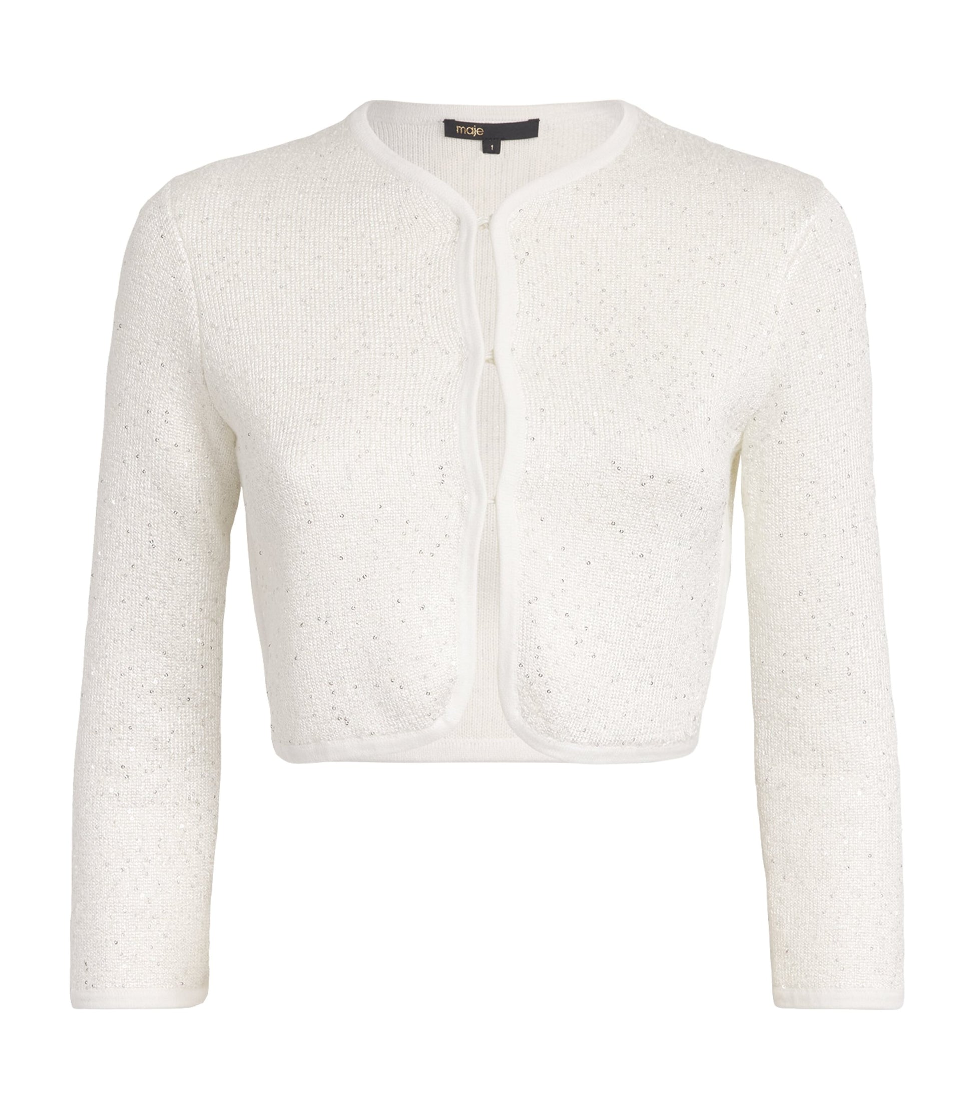 White Knitted Sequinned Cardigan