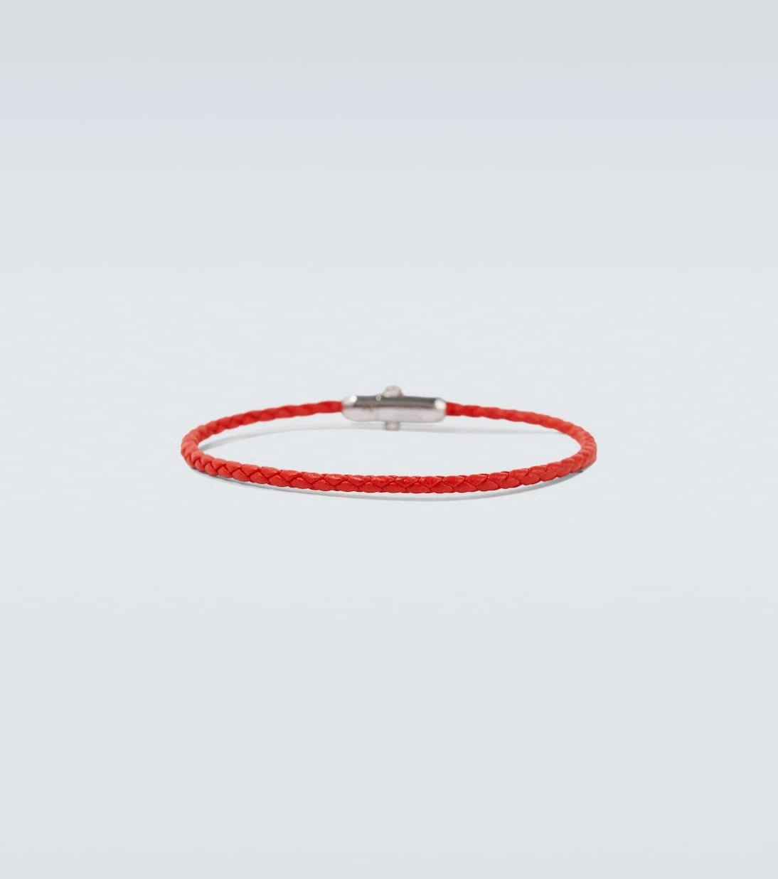 Bottega Veneta - Braided leather and sterling silver bracelet