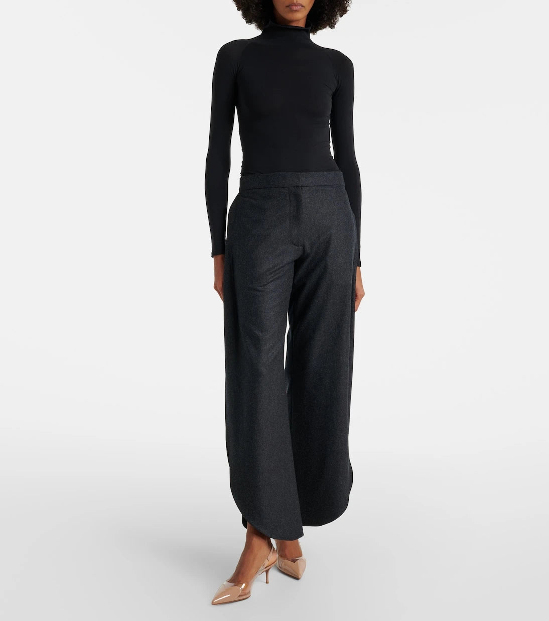 Alaïa - Le Cœur 55 leather and PU slingback pumps