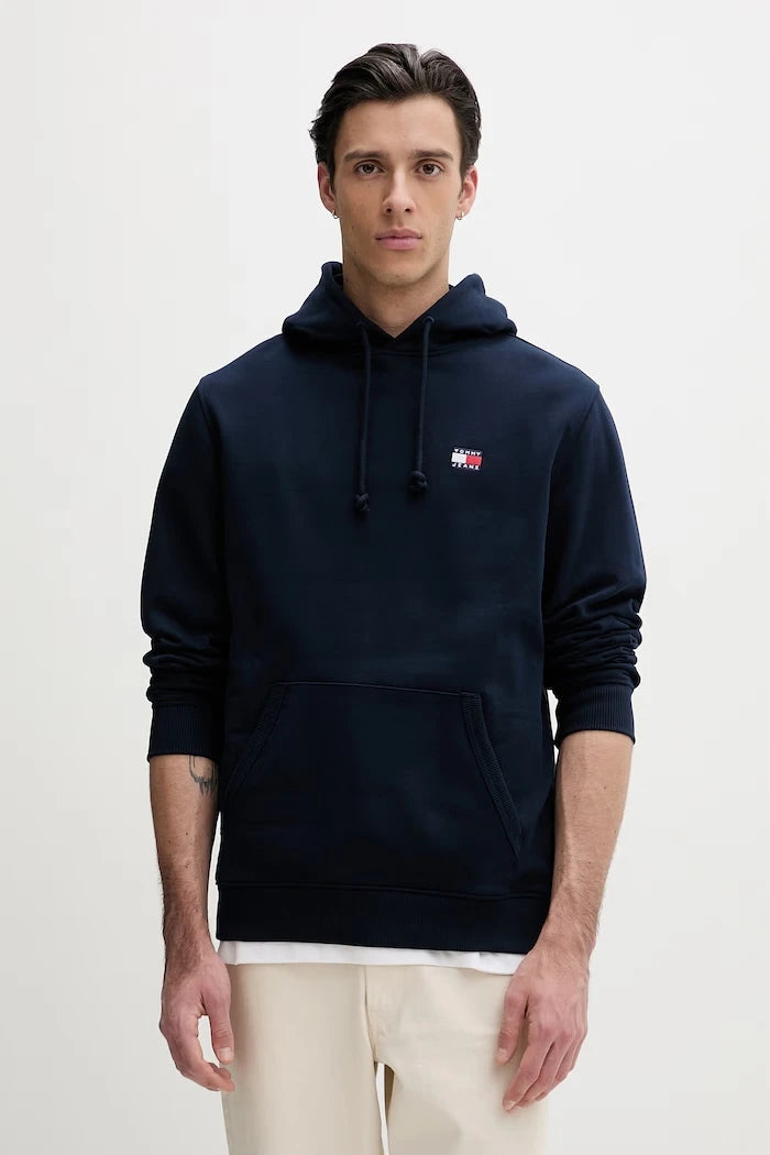 Tommy Jeans kapüşonlu erkek pamuklu sweatshirt