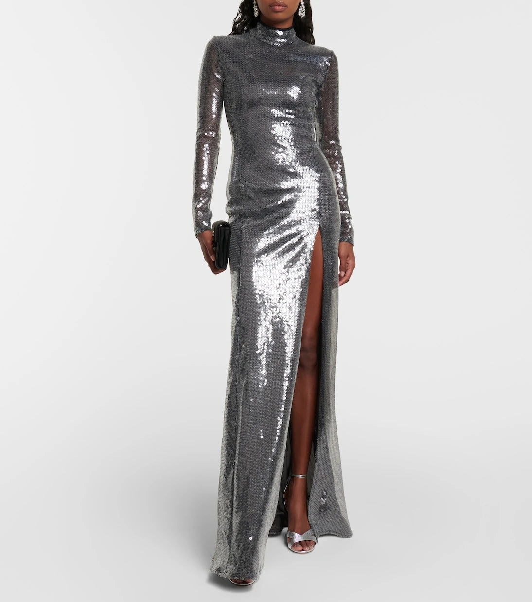 David Koma - Sequined mockneck gown
