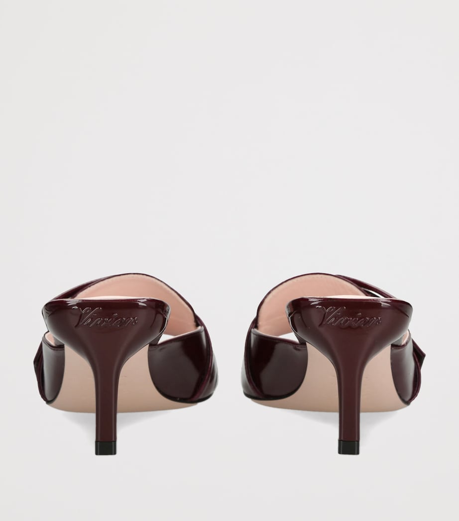Roger Vivier Burgundy Patent Leather Viv’ Canard Mules 55