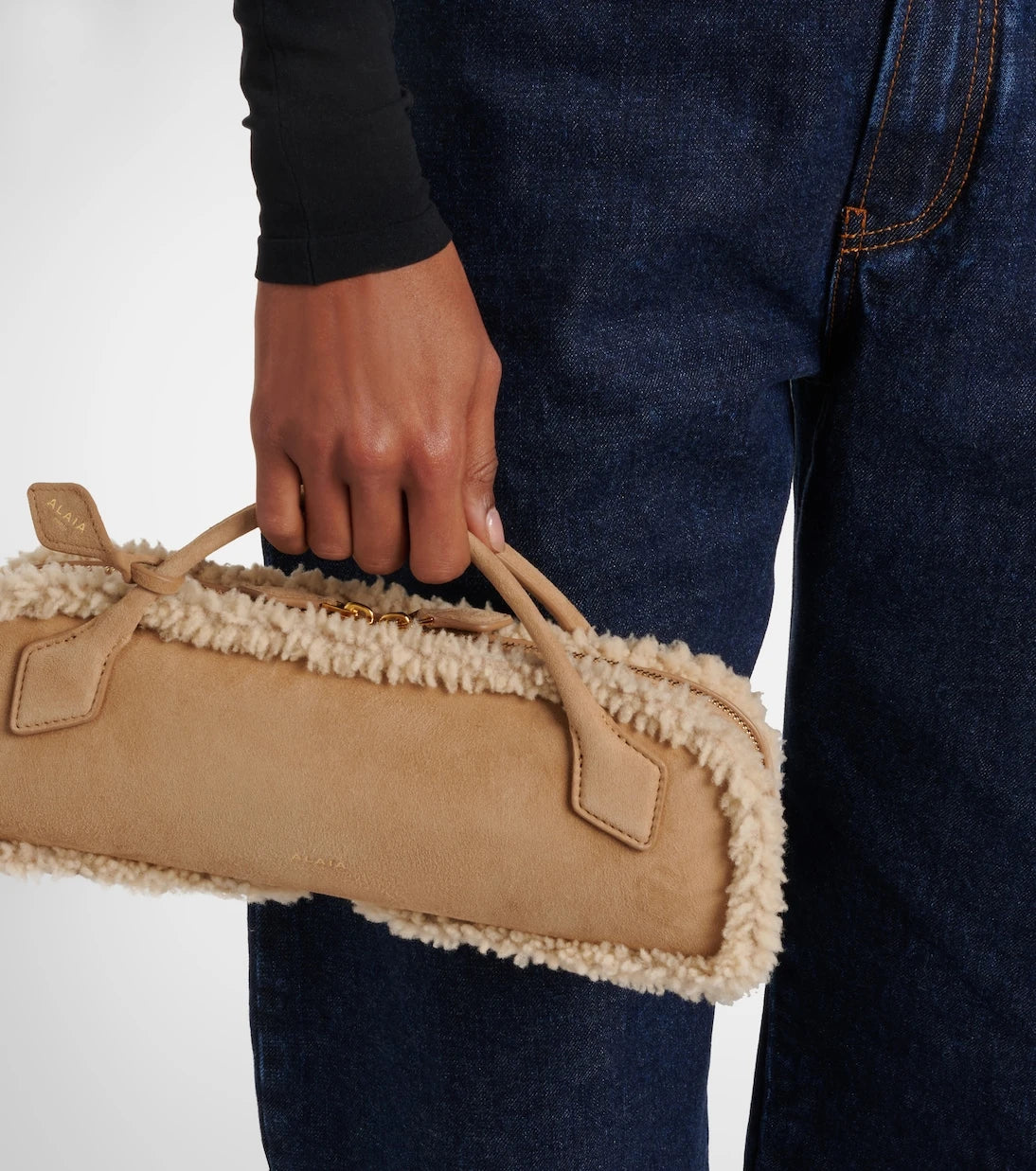 Alaïa - Le Teckel Small suede clutch