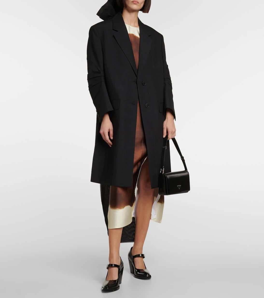 Prada - Bow-detail mohair coat