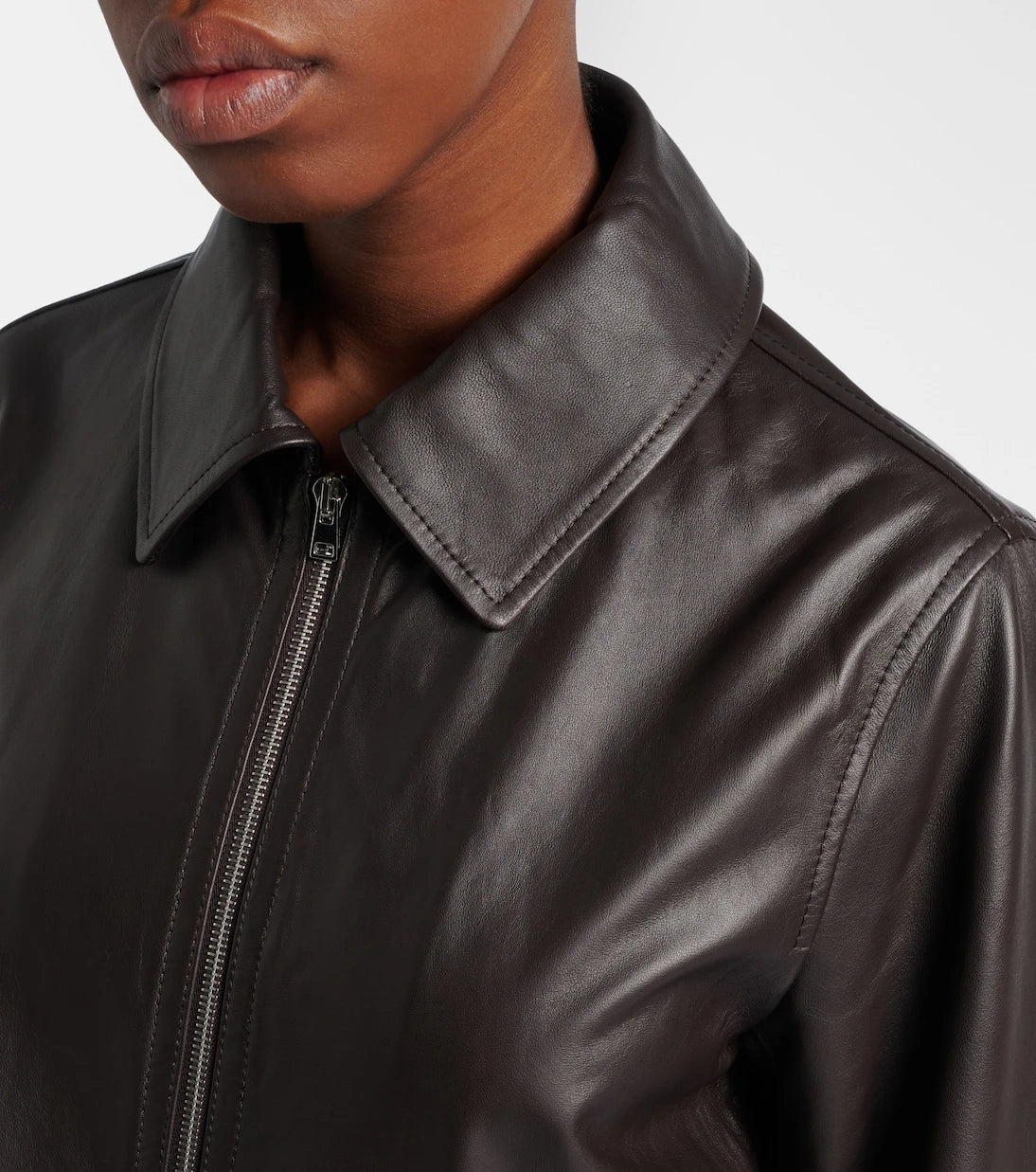 Yves Salomon - Hooded leather blouson jacket