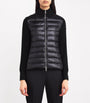 Moncler Black Knitted-Sleeve Quilted Cardigan