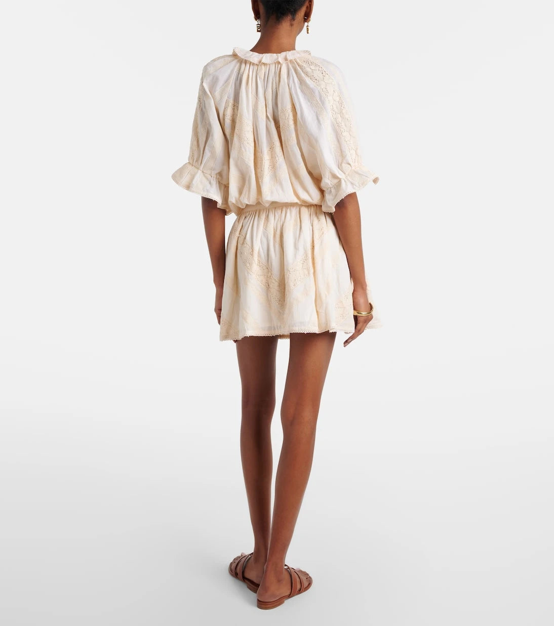 Juliet Dunn - Embroidered cotton shirt dress