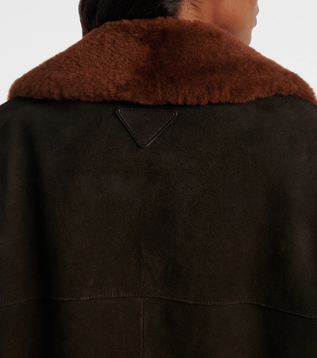Prada - Shearling-trimmed suede jacket