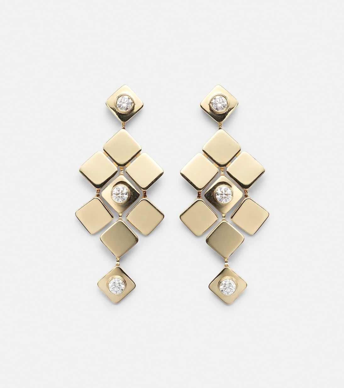 Ileana Makri - Tile Temple 18kt gold drop earrings with diamonds