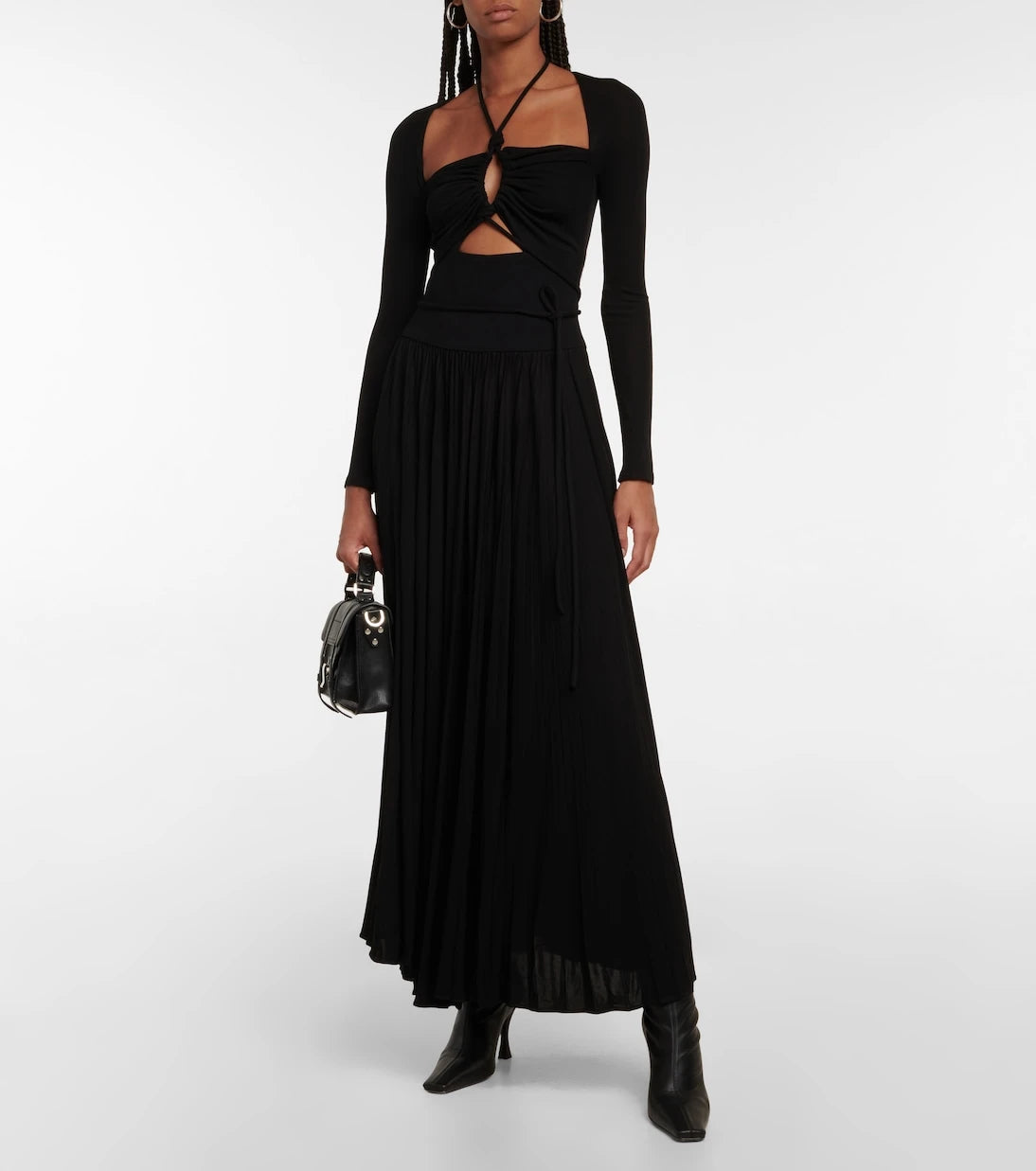 Proenza Schouler - فستان ماكسي من الجيرسيه بقصّات مفتوحة