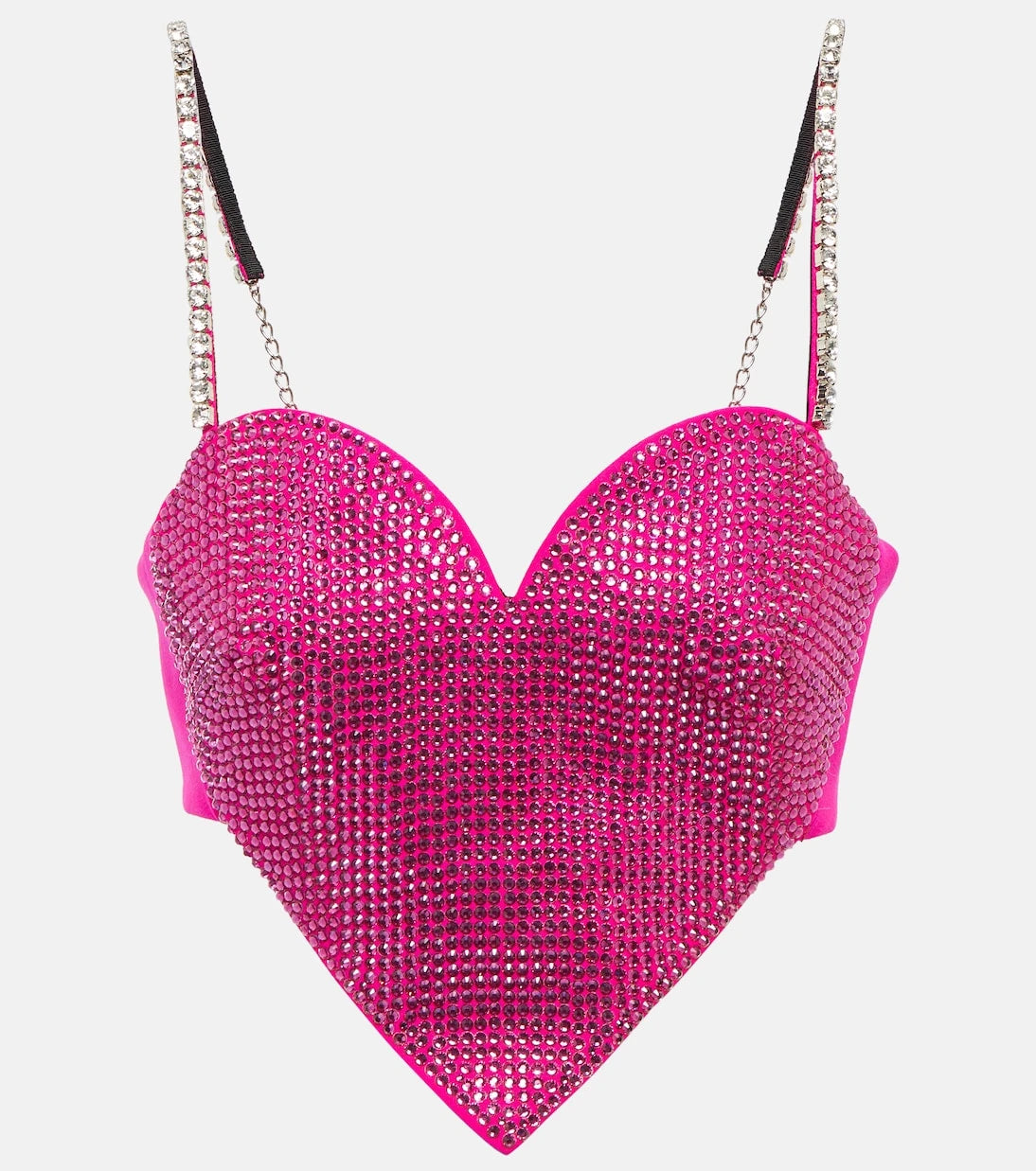 Area - Heart crystal-embellished wool crop top
