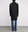 Black Wool-Blend Overcoat