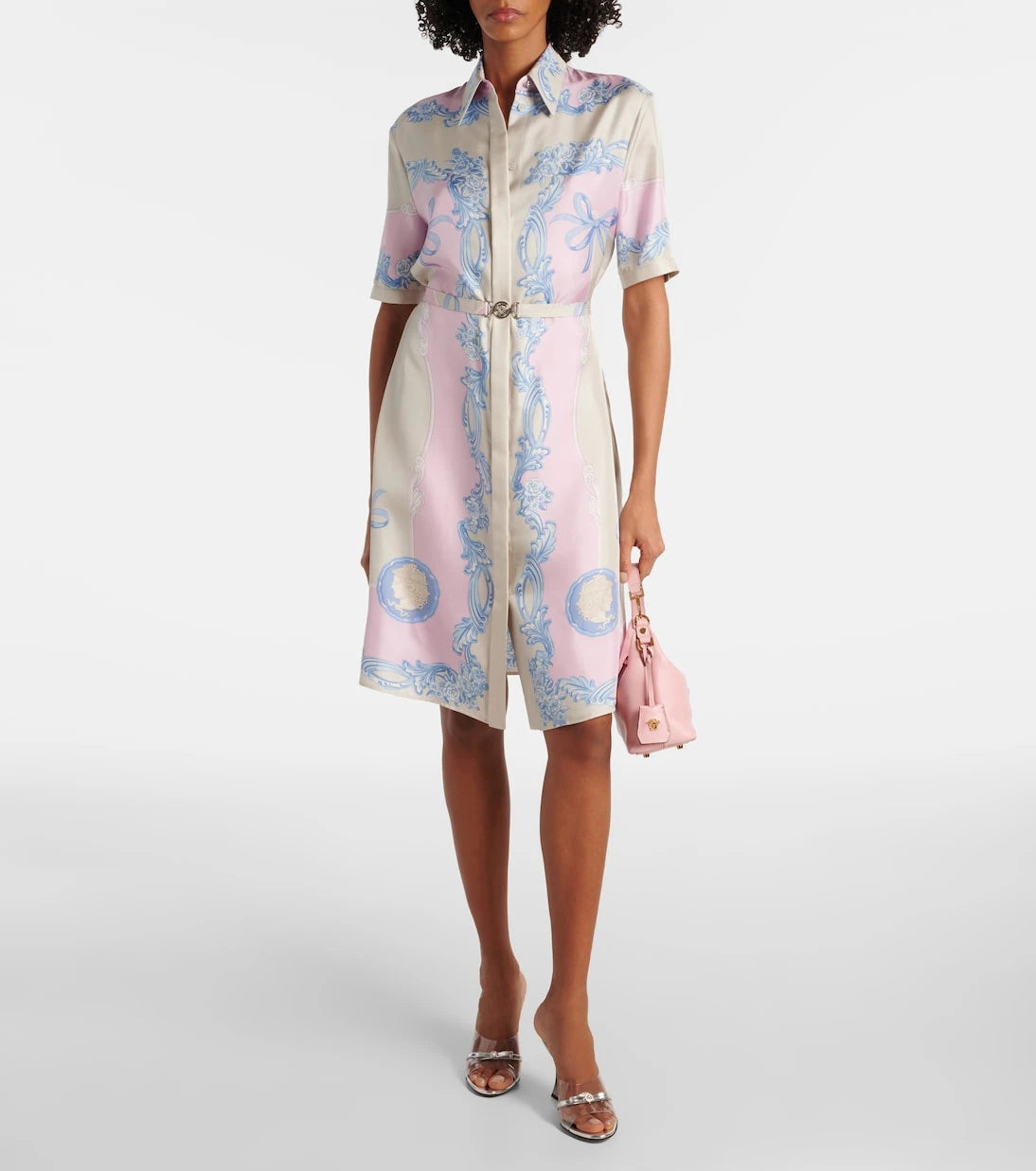 Versace - Floral silk shirt dress