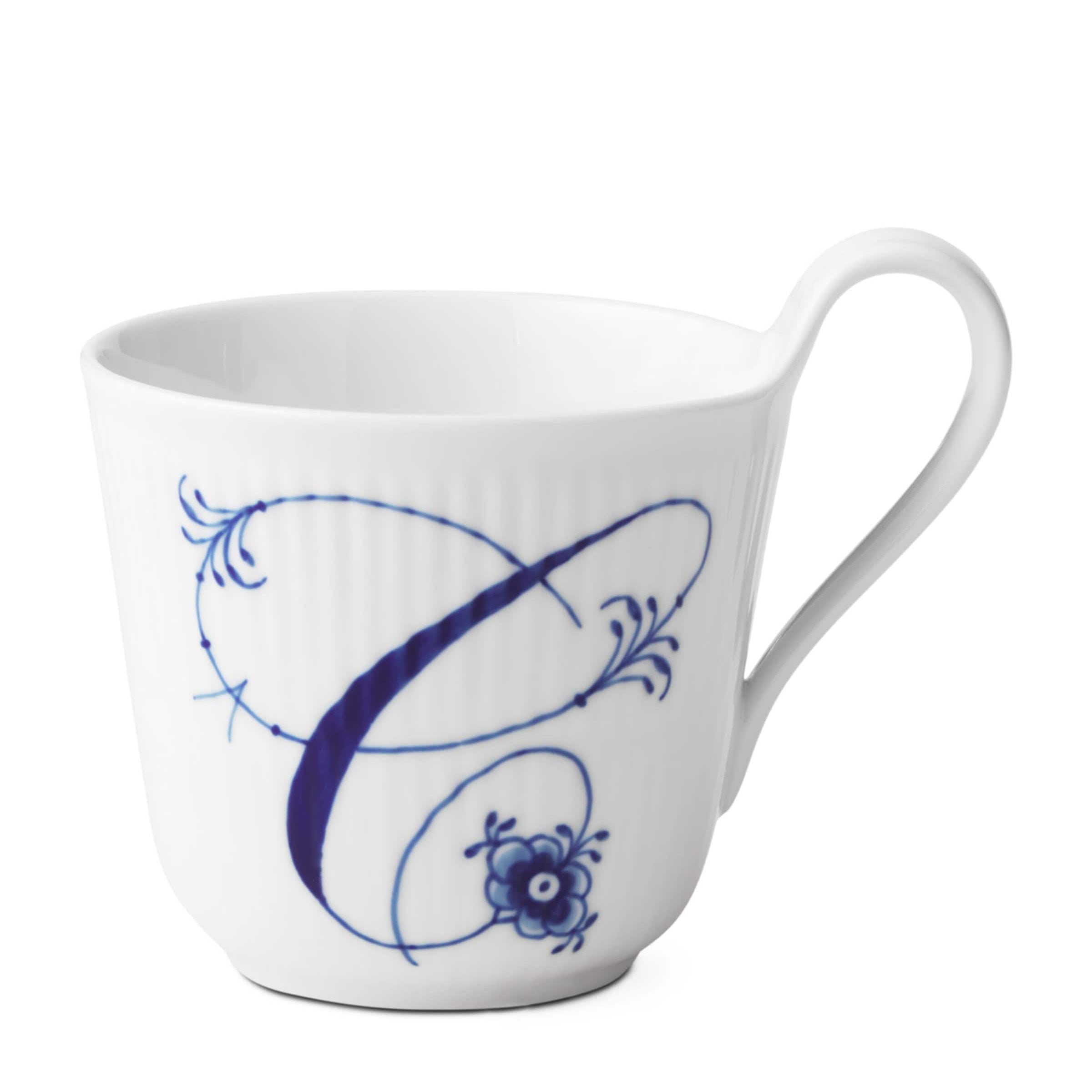 Royal Copenhagen Porcelain Fluted Alphabet Mug