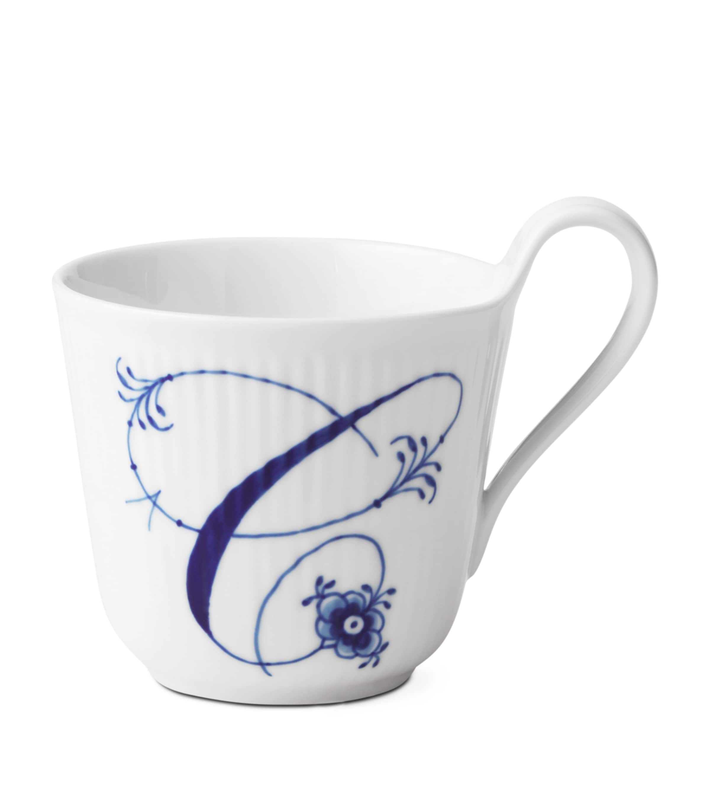 Royal Copenhagen Porcelain Fluted Alphabet Mug