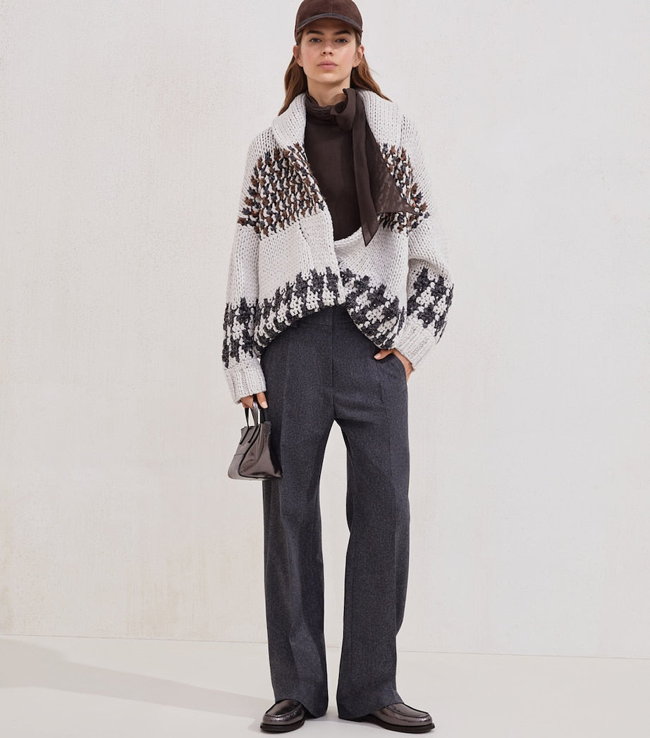 Brunello Cucinelli White Cashmere Opera Cardigan