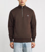 Fred Perry Brown Cotton Quarter-Zip Sweatshirt