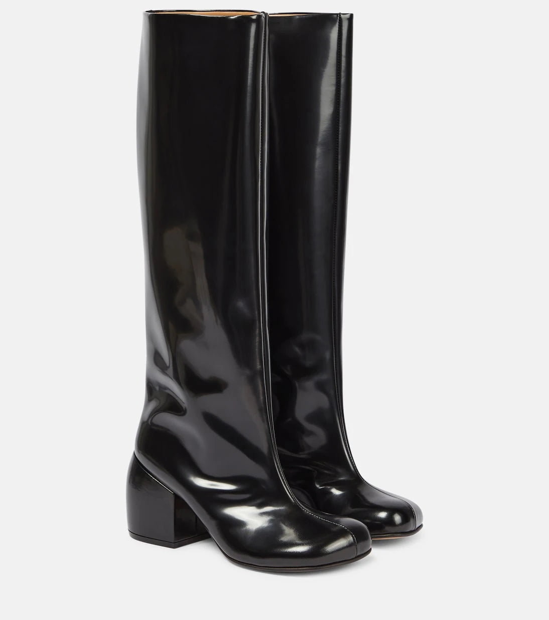 Dries Van Noten - Leather knee-high boots