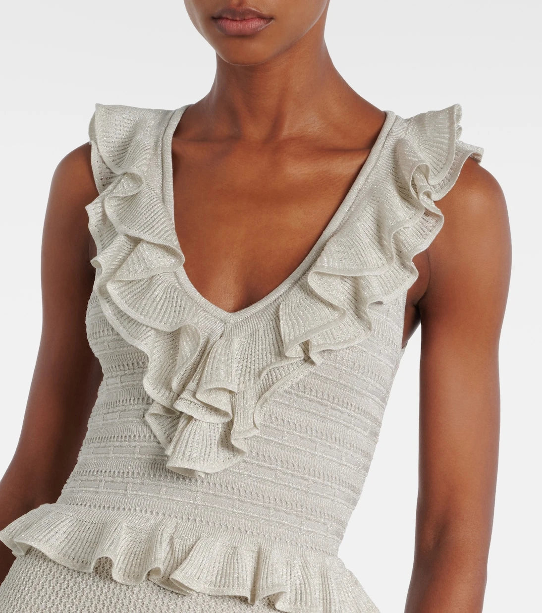 Zimmermann - Crush Frilled knitted maxi dress