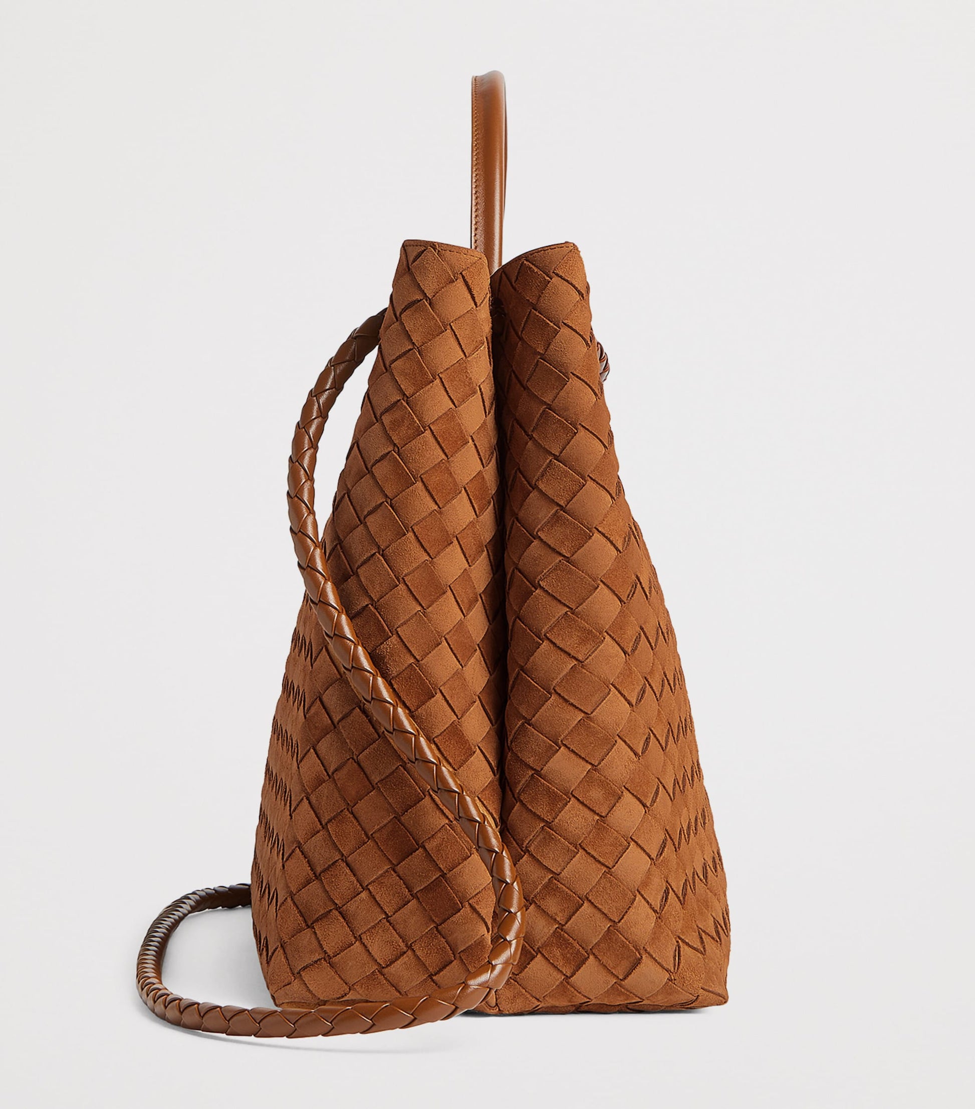 Large Suede Andiamo Top-Handle Bag