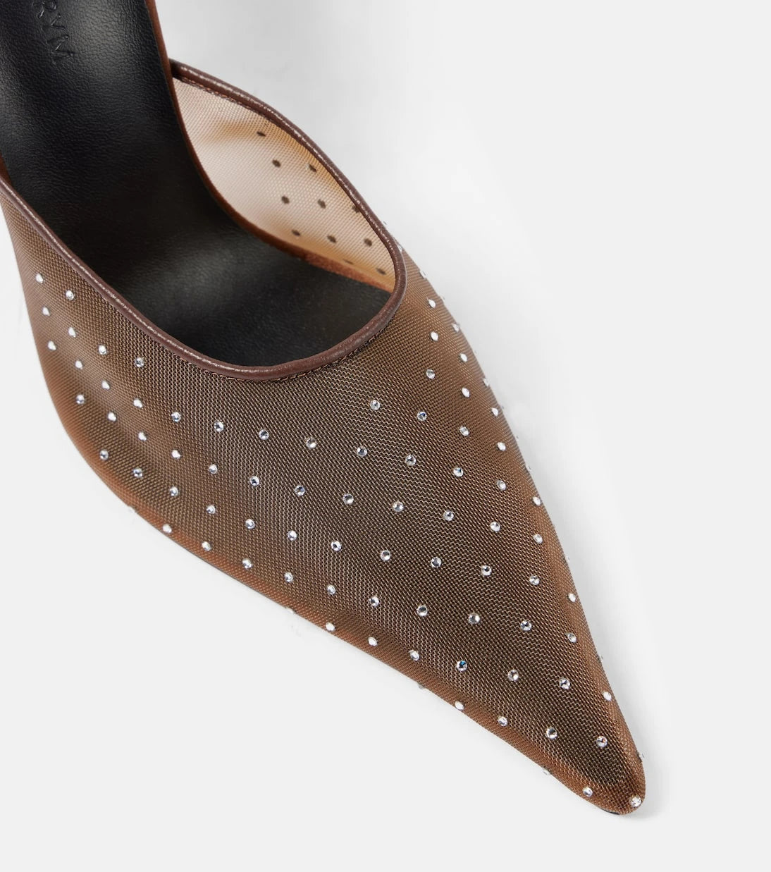 Magda Butrym - Floral-appliqué embellished mesh mules